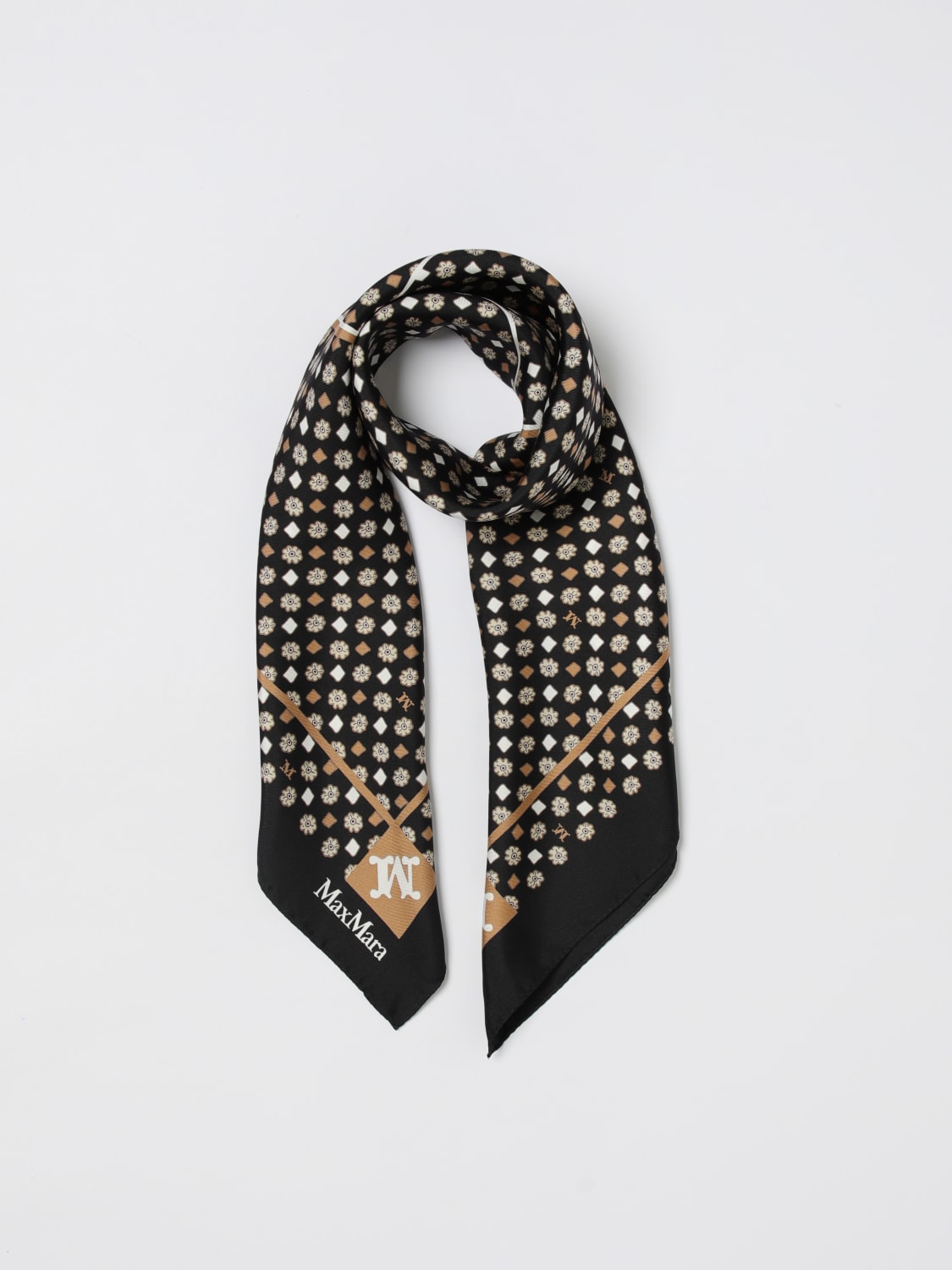 MAX MARA NECK SCARF: Scarf woman Max Mara, Black - Img 5