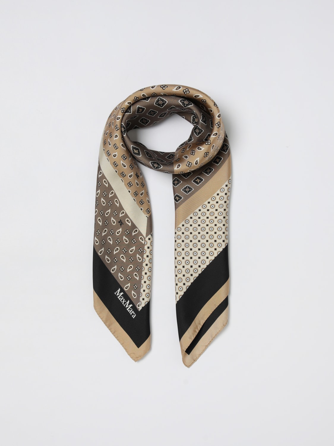 MAX MARA NECK SCARF: Scarf woman Max Mara, Beige - Img 5