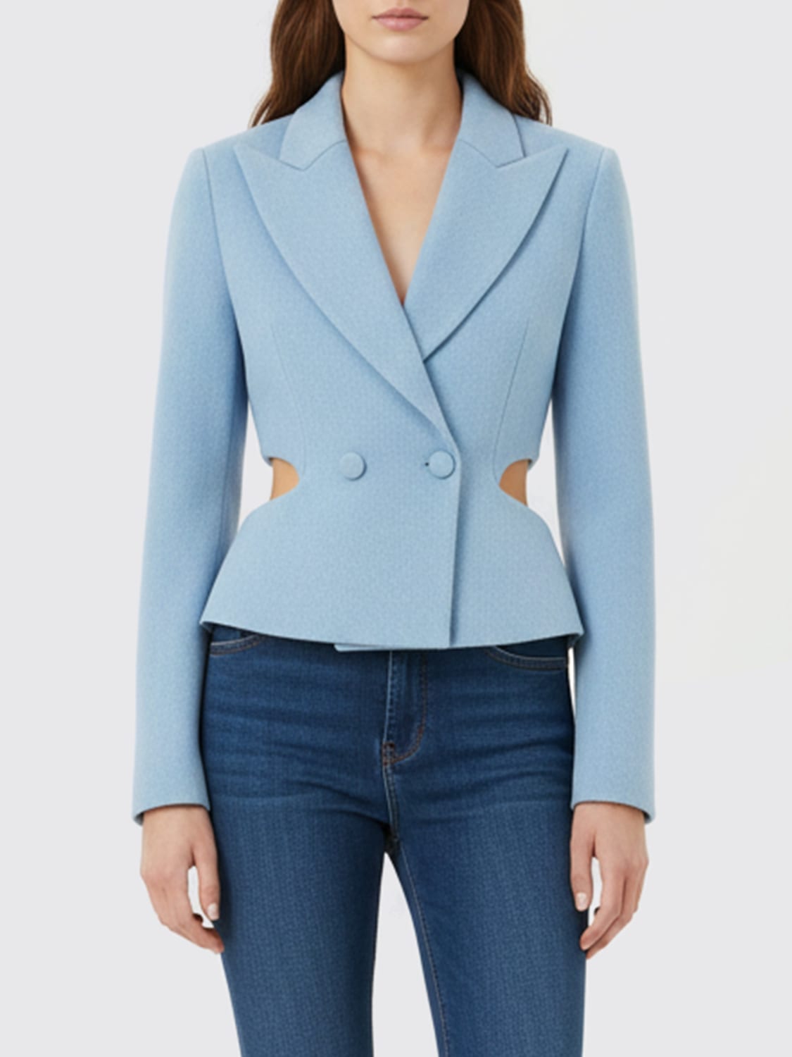 NINA RICCI GIACCA: Blazer di cotone cut-out Nina Ricci, Blue - Img 1