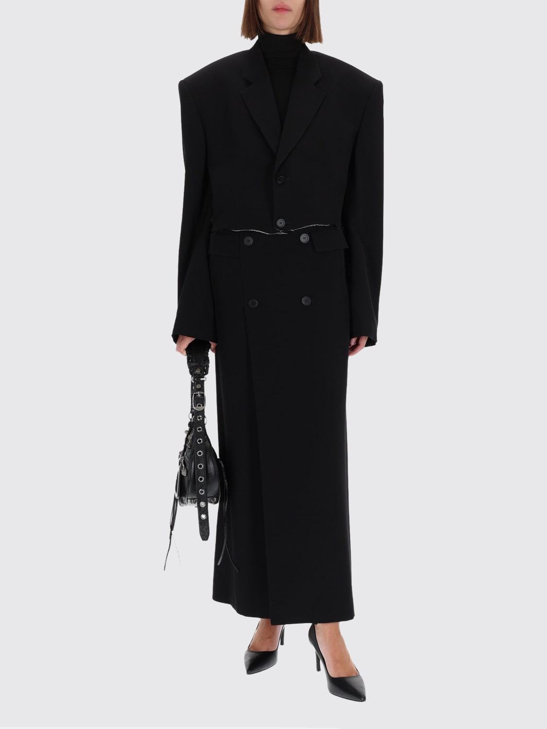 BALENCIAGA GONNA: Gonna a doppiopetto in viscosa Balenciaga, Nero - Img 2