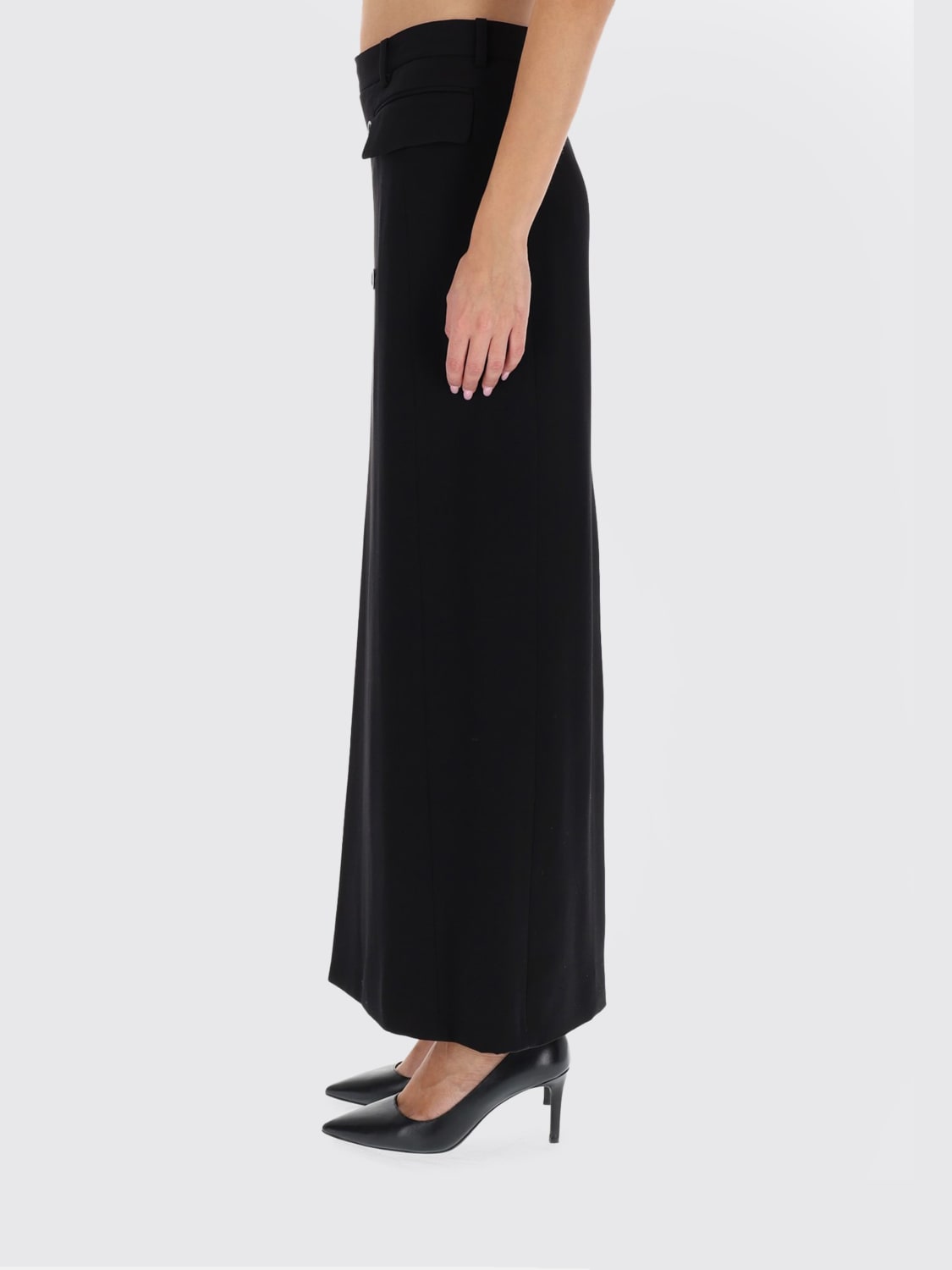 BALENCIAGA GONNA: Gonna a doppiopetto in viscosa Balenciaga, Nero - Img 3