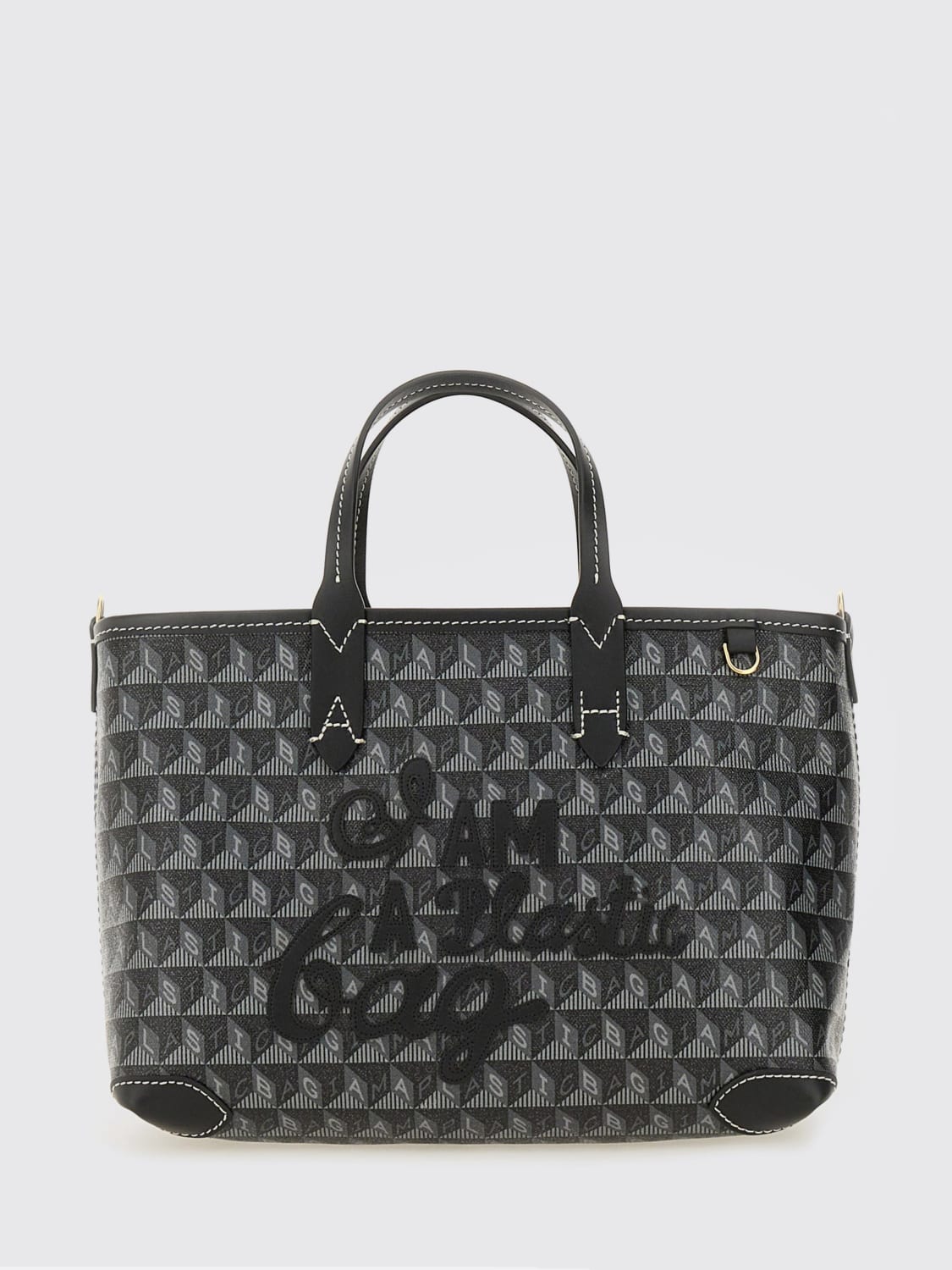 ANYA HINDMARCH BORSA TOTE: Borsa tote in canvas riciclato a fantasia Anya Hindmarch, Nero - Img 1