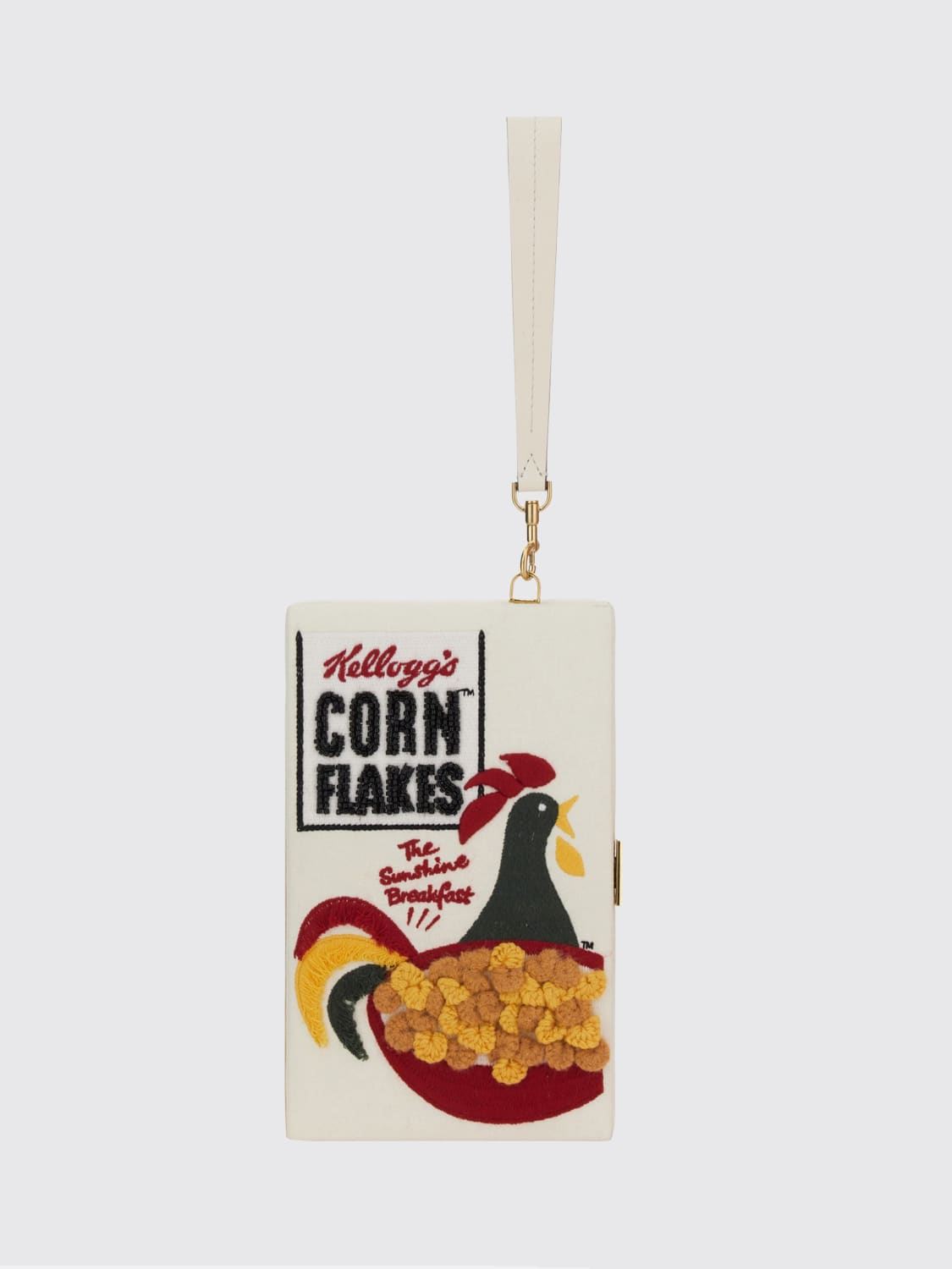 ANYA HINDMARCH BORSA MINI: Borsa mini in cotone Corn Flakes Anya Hindmarch, Giallo - Img 1