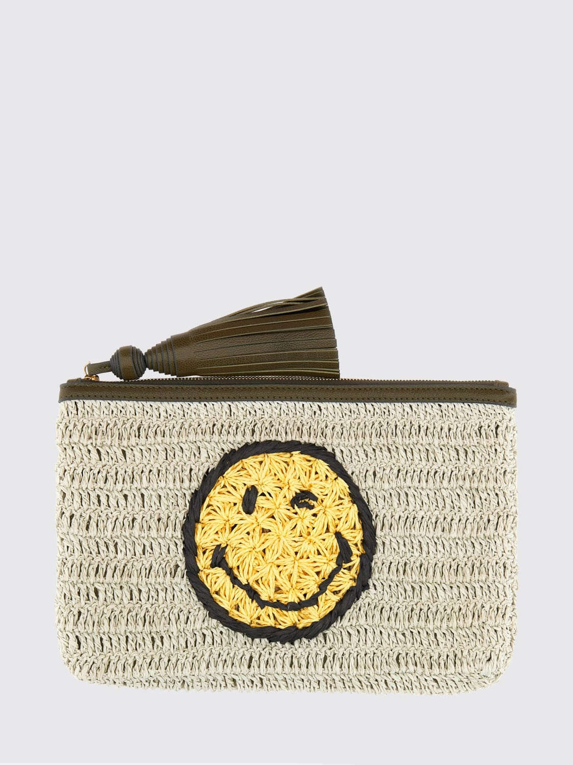 ANYA HINDMARCH BORSA MINI: Pochette mini in rafia Anya Hindmarch, Beige - Img 2