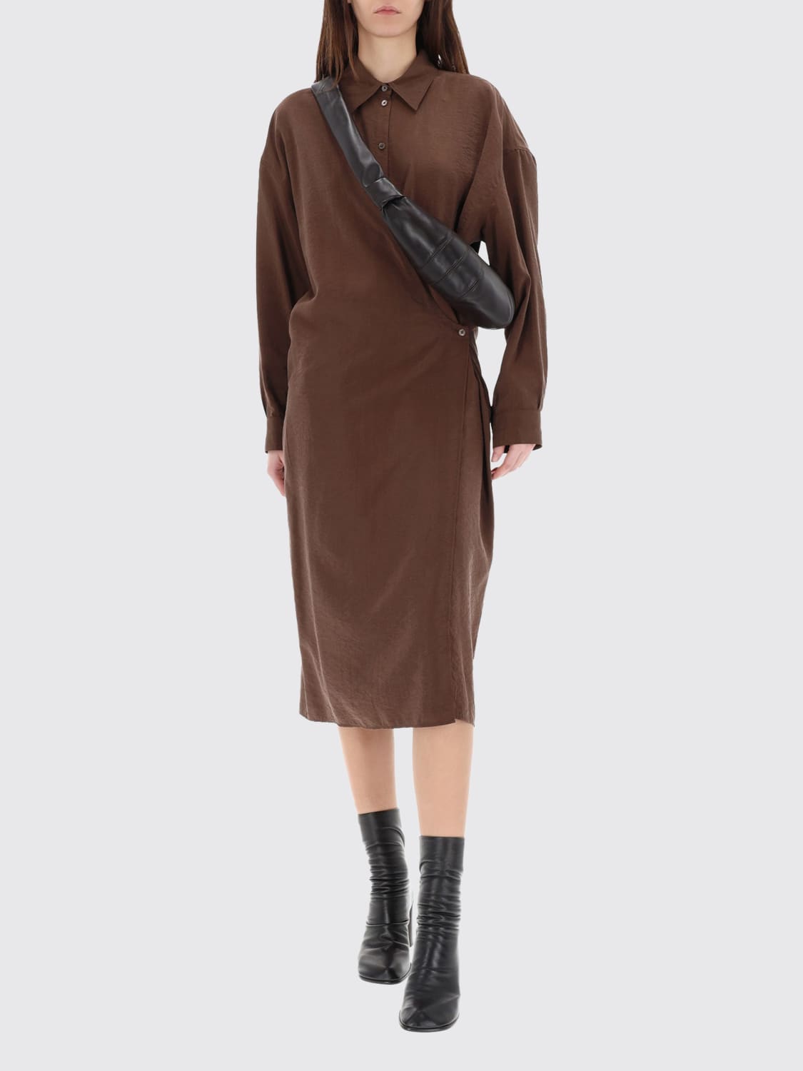 LEMAIRE 连衣裙: 连衣裙 女士 Lemaire, 棕色 - Img 2