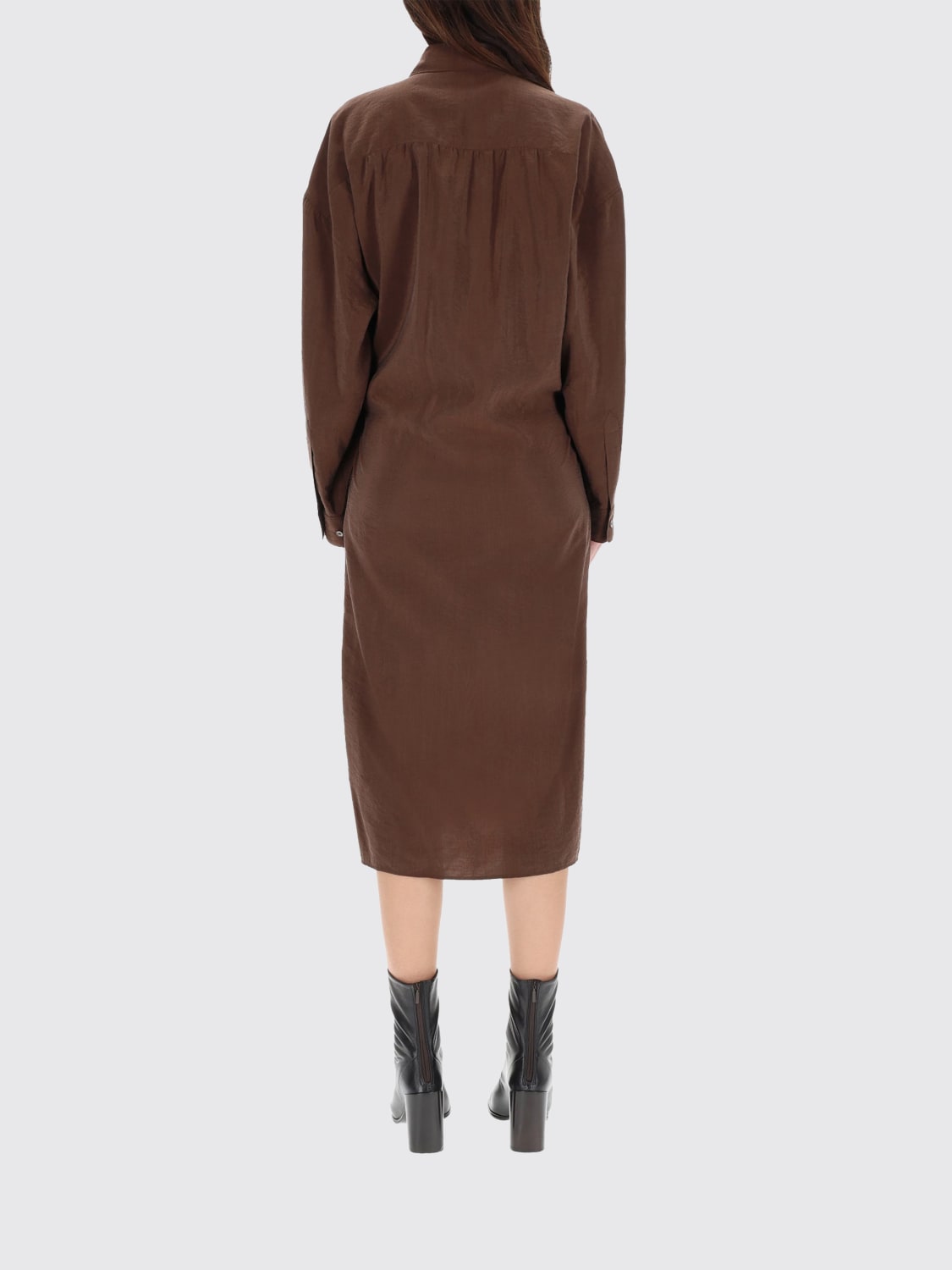 LEMAIRE 连衣裙: 连衣裙 女士 Lemaire, 棕色 - Img 3