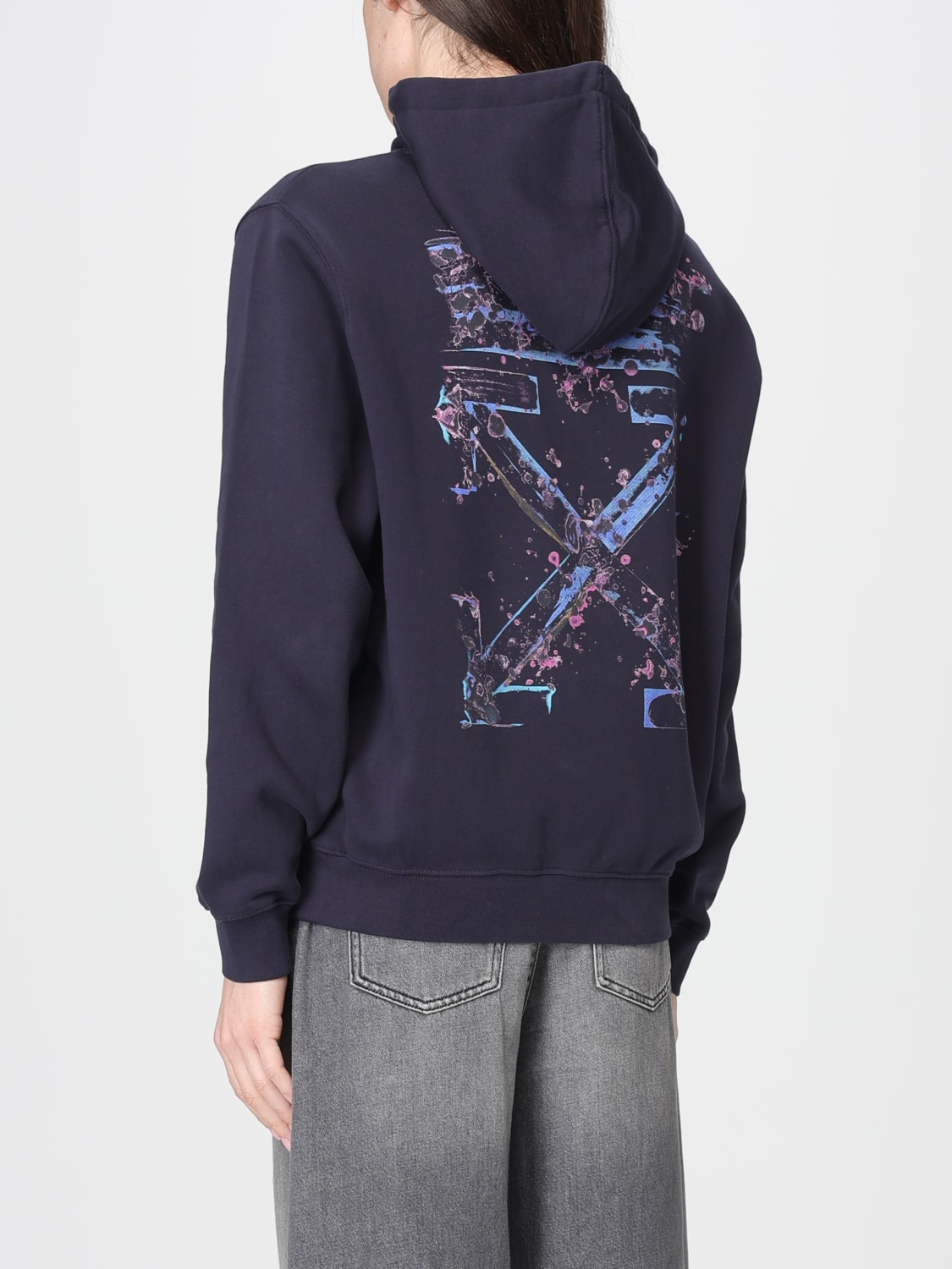 OFF-WHITE PULL: Pull femme Off-white, Bleu Marine - Img 2