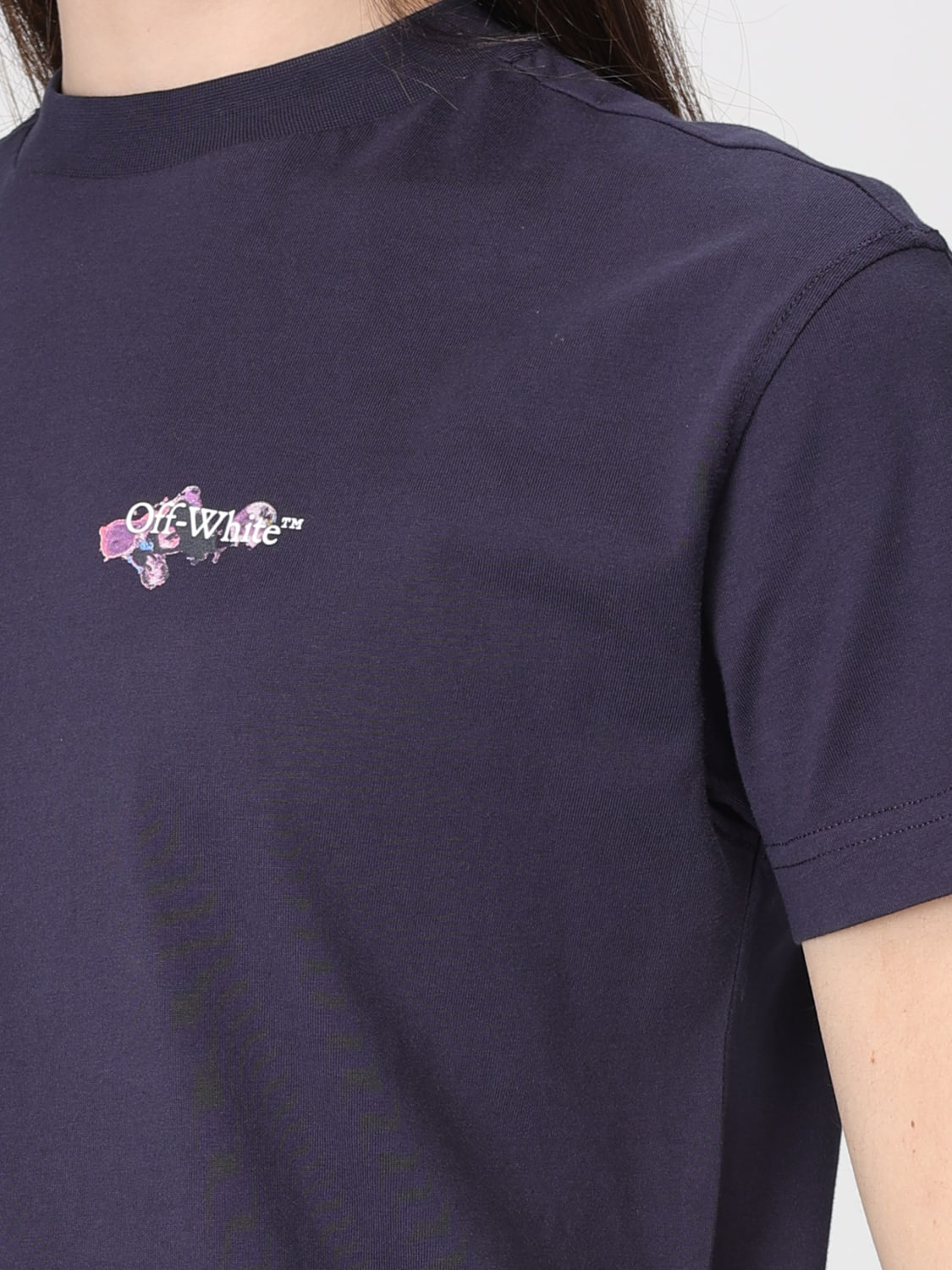 OFF-WHITE TOP: Top femme Off-white, Bleu Marine - Img 3