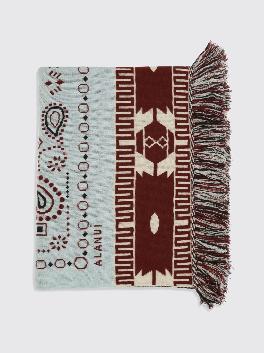 ALANUI COPRILETTI E PLAID: Coperta jacquard con bordo sfilacciato Alanui, Fantasia - Img 1