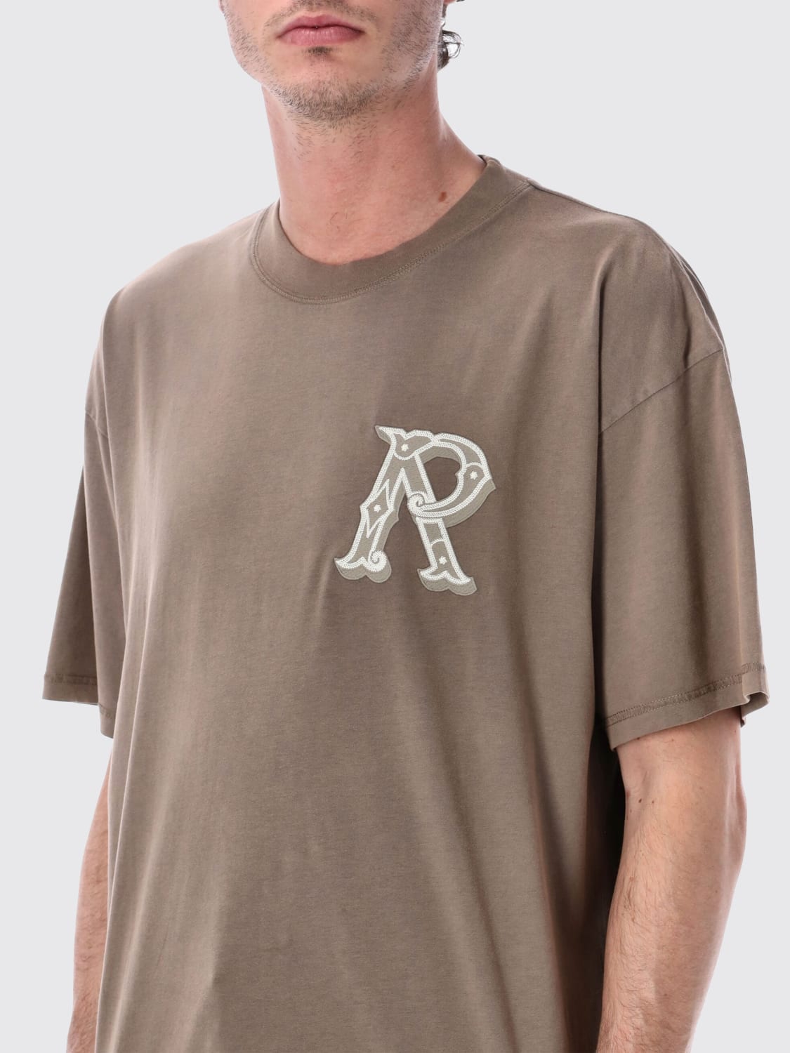 REPRESENT CAMISETA: Camiseta de algodón con monograma Represent, Marrón - Img 3