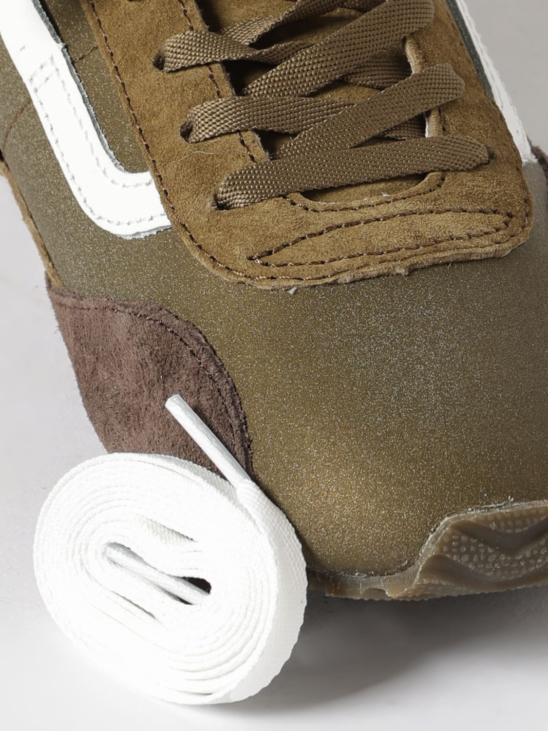VANS SNEAKERS: Sneakers Premium Super Lowpro Vans in nylon e camoscio , Verde - Img 4