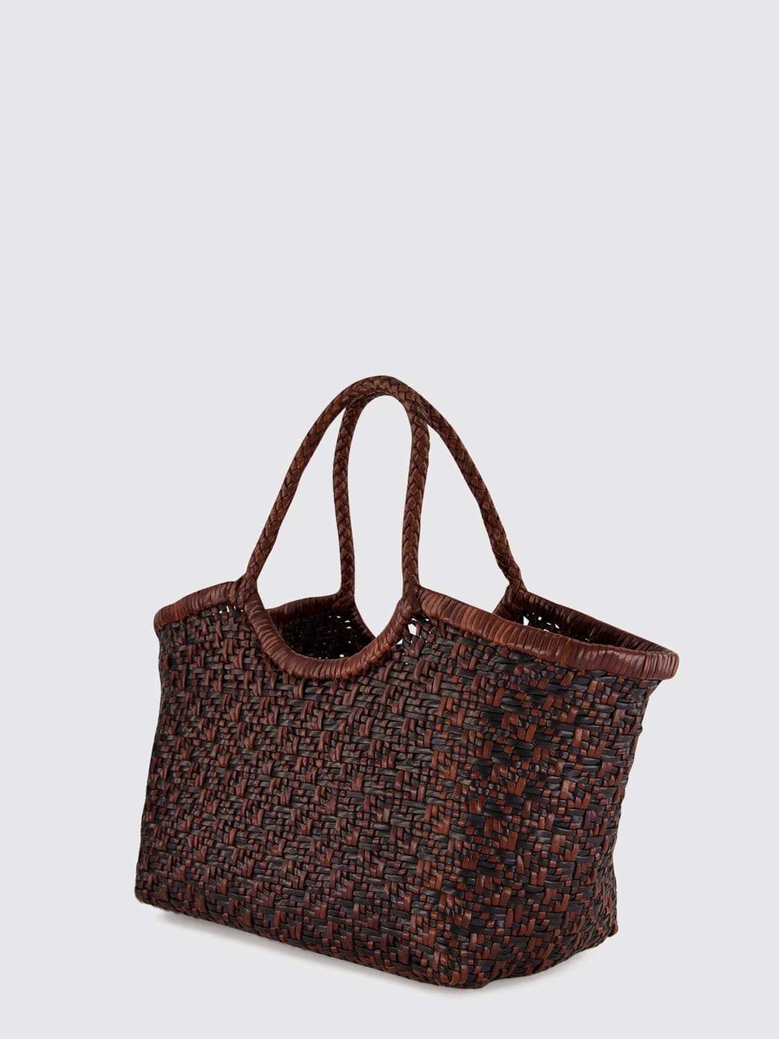 DRAGON DIFFUSION SHOULDER BAG: Small Nantucket Tote Bag Dragon Diffusion in Hand-Woven Buffalo Leather, Brown - Img 2
