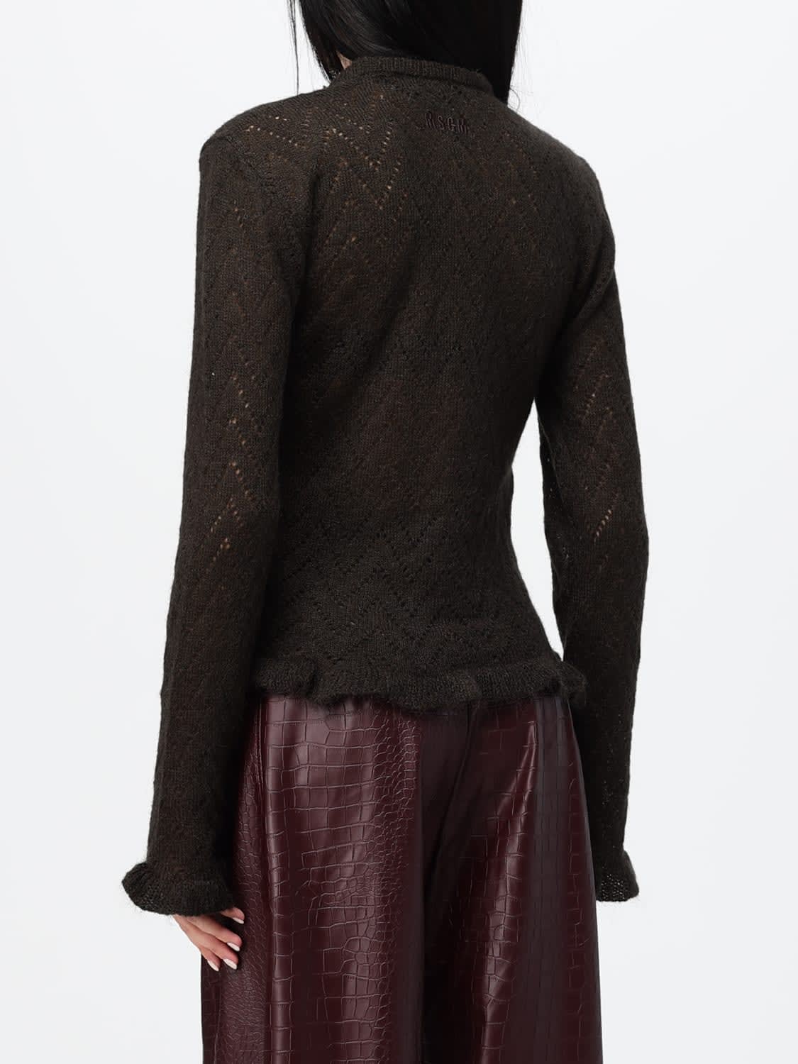 MSGM SWEATER: Sweater woman MSGM, Brown - Img 2