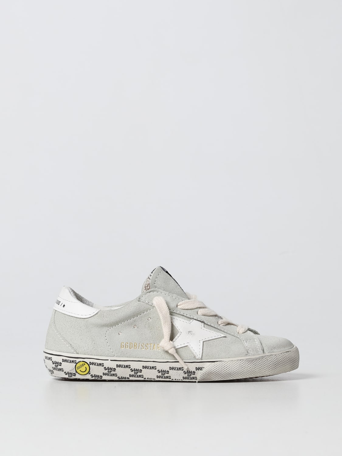 GOLDEN GOOSE SNEAKERS: Golden Goose Super-Star Classic used-effect suede sneakers, White - Img 1