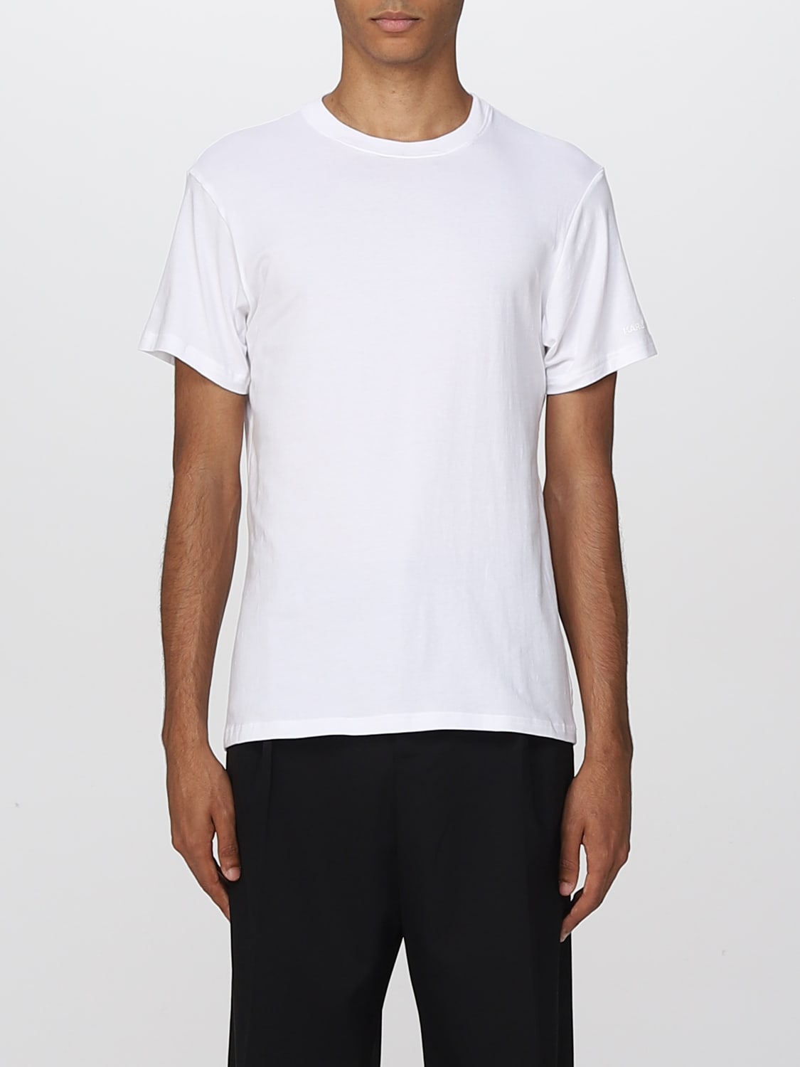 KARL LAGERFELD T-SHIRT: Set 2 T-shirt Karl Lagerfeld in cotone , Bianco - Img 1