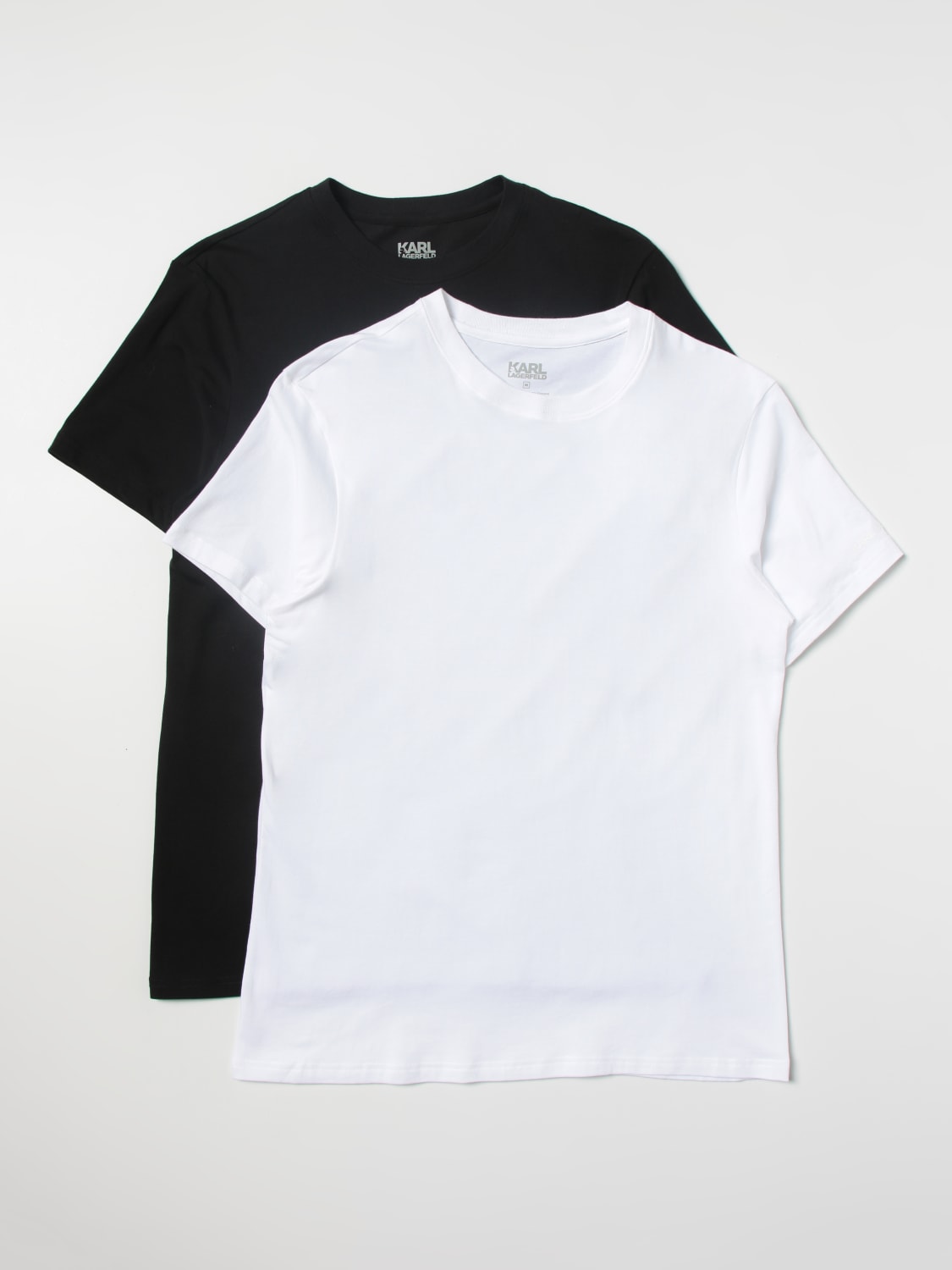 KARL LAGERFELD T-SHIRT: Set 2 T-shirt Karl Lagerfeld in cotone , Bianco - Img 2