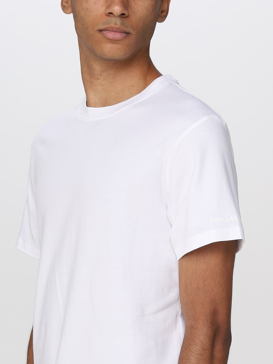 KARL LAGERFELD T-SHIRT: Set 2 T-shirt Karl Lagerfeld in cotone , Bianco - Img 4