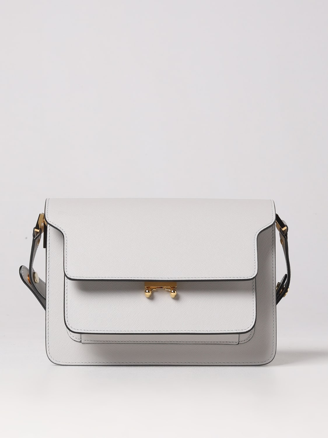 MARNI MINI BAG: Marni Trunk bag in saffiano leather, White - Img 1