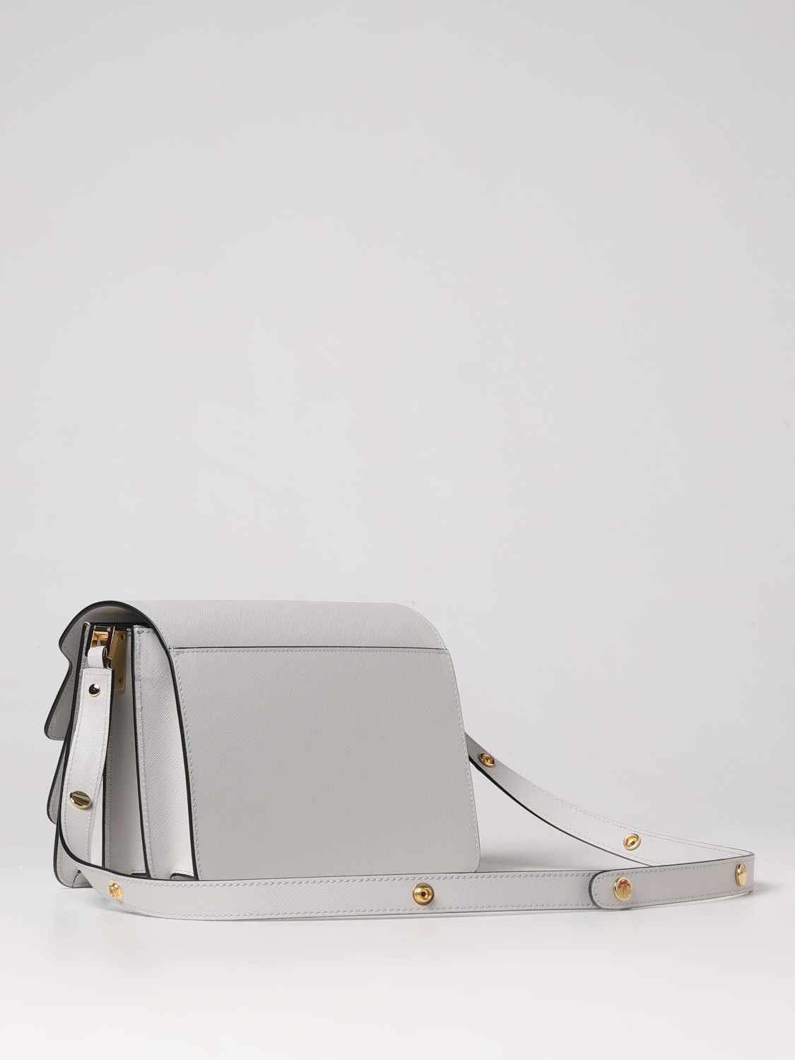 MARNI MINI BAG: Marni Trunk bag in saffiano leather, White - Img 3