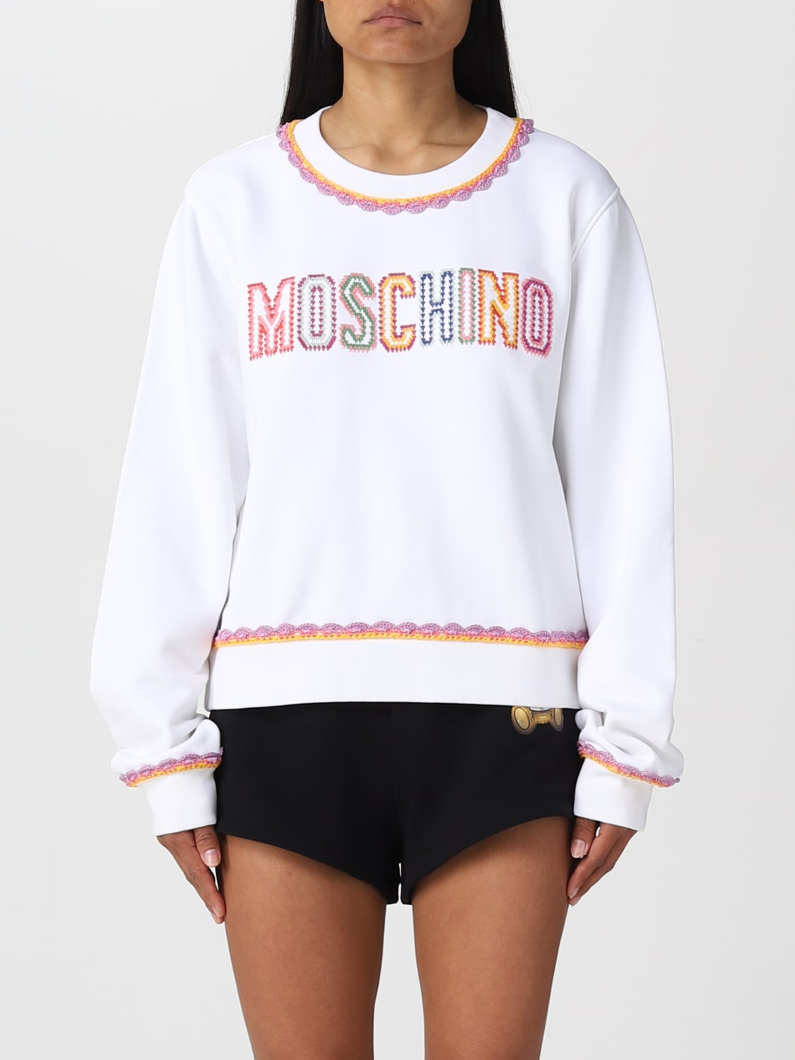 MOSCHINO COUTURE SWEATSHIRT: Sweatshirt woman Moschino Couture, White - Img 1