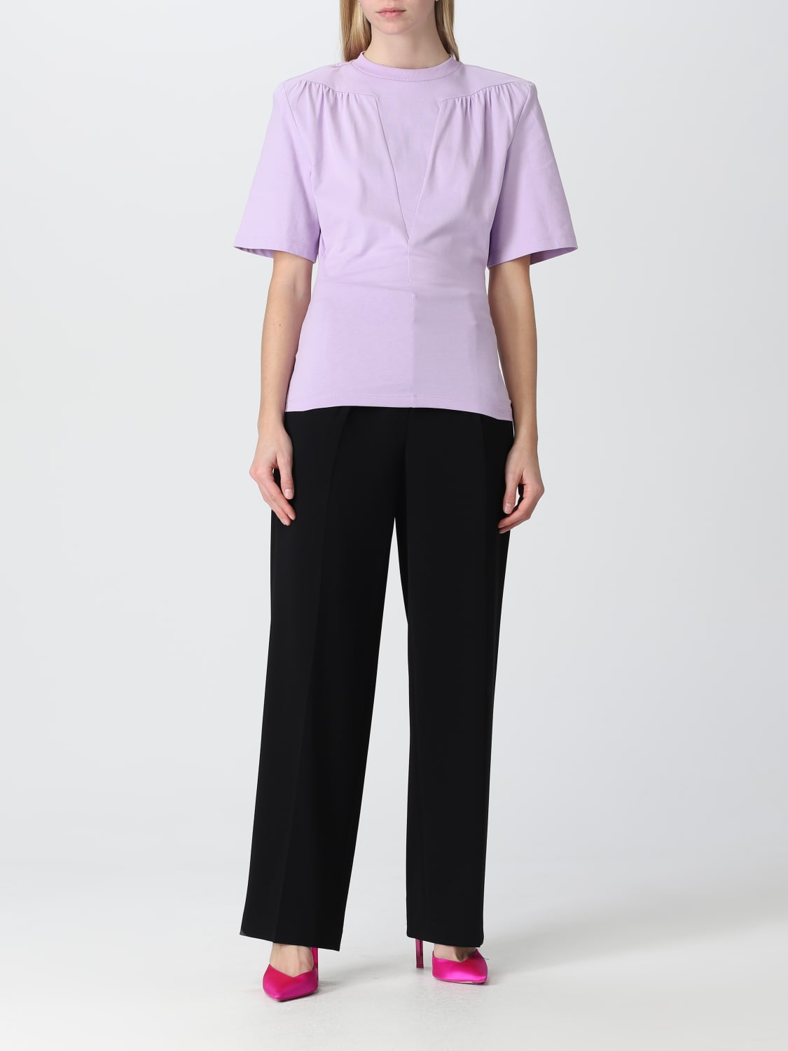 THE ATTICO T-SHIRT: The Attico T-shirt in jersey, Lilac - Img 2