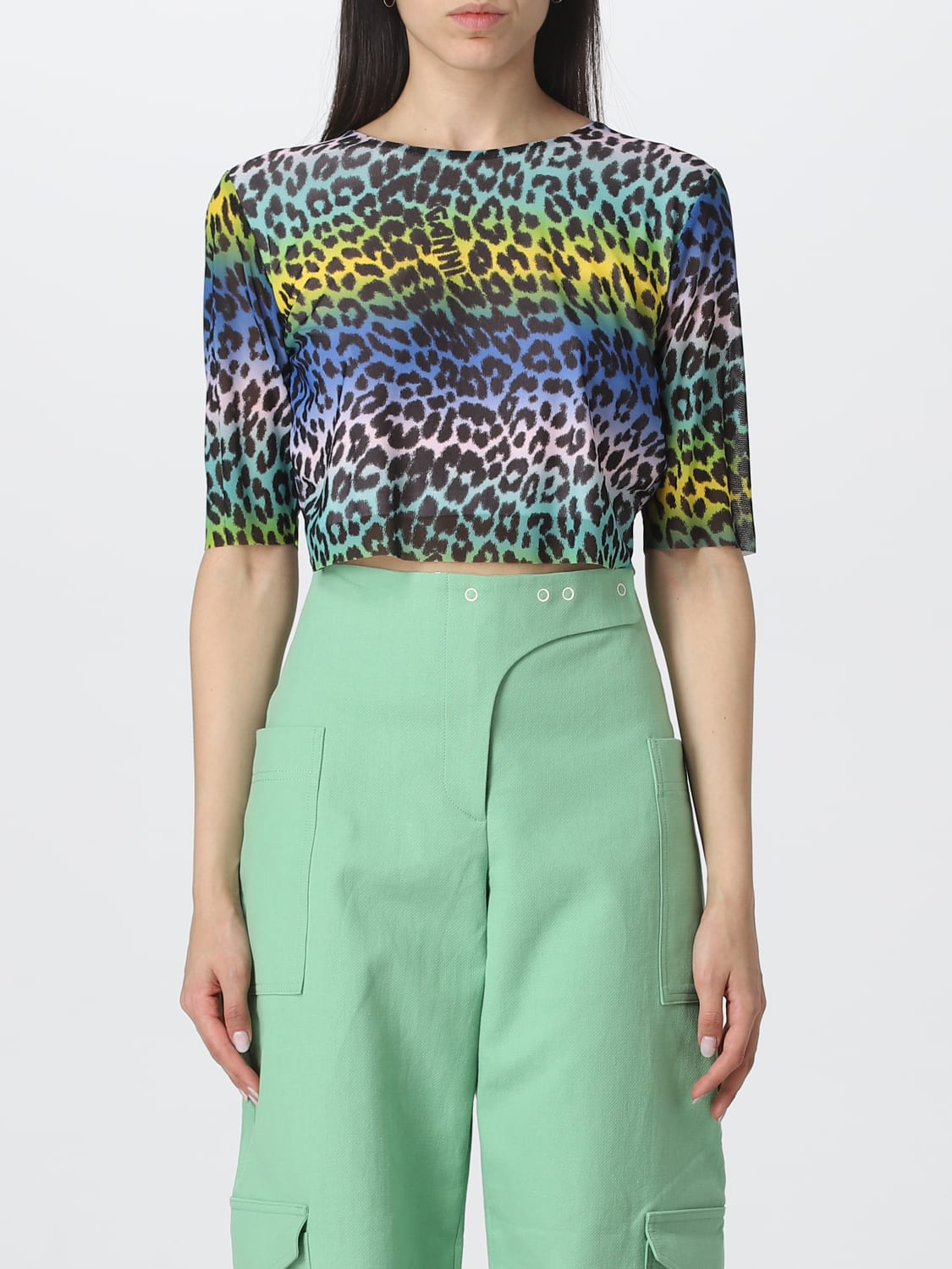 GANNI TOP: Ganni top in recycled nylon, Multicolor - Img 1