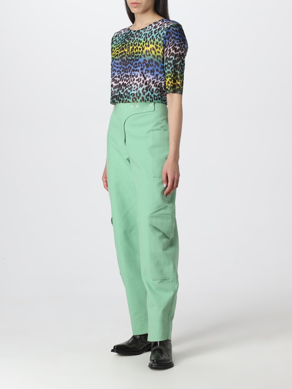 GANNI TOP: Ganni top in recycled nylon, Multicolor - Img 2