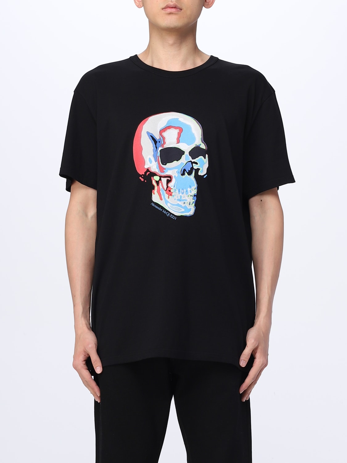 ALEXANDER MCQUEEN T-SHIRT: Alexander McQueen cotton t-shirt, Black - Img 1