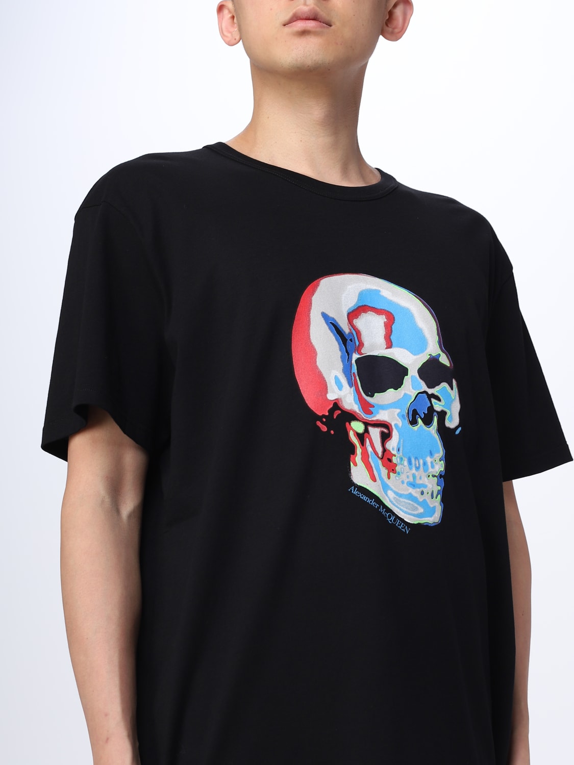 ALEXANDER MCQUEEN T-SHIRT: Alexander McQueen cotton t-shirt, Black - Img 5