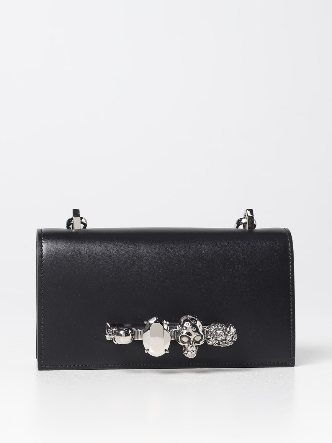 ショルダーバッグ alexander mcqueen SHOULDER BAG (7478331AAN5 1000) McQueen Outlet: The Knuckle bag in leather - Black | McQueen