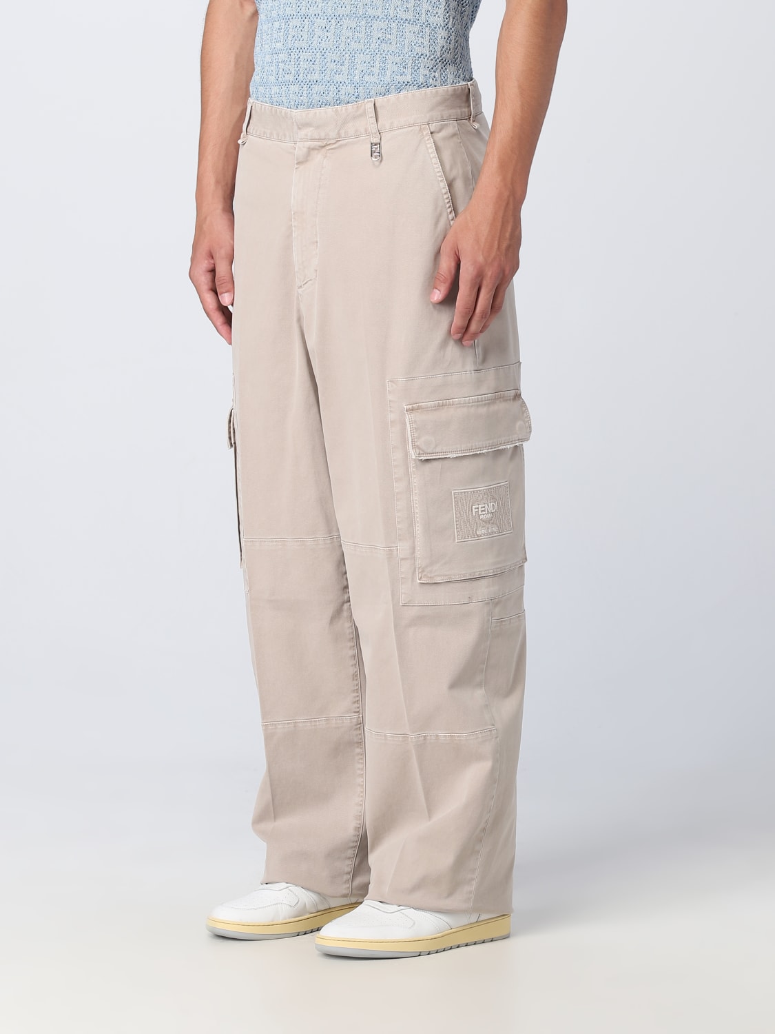 FENDI HOSE: Hose herren Fendi, Beige - Img 4