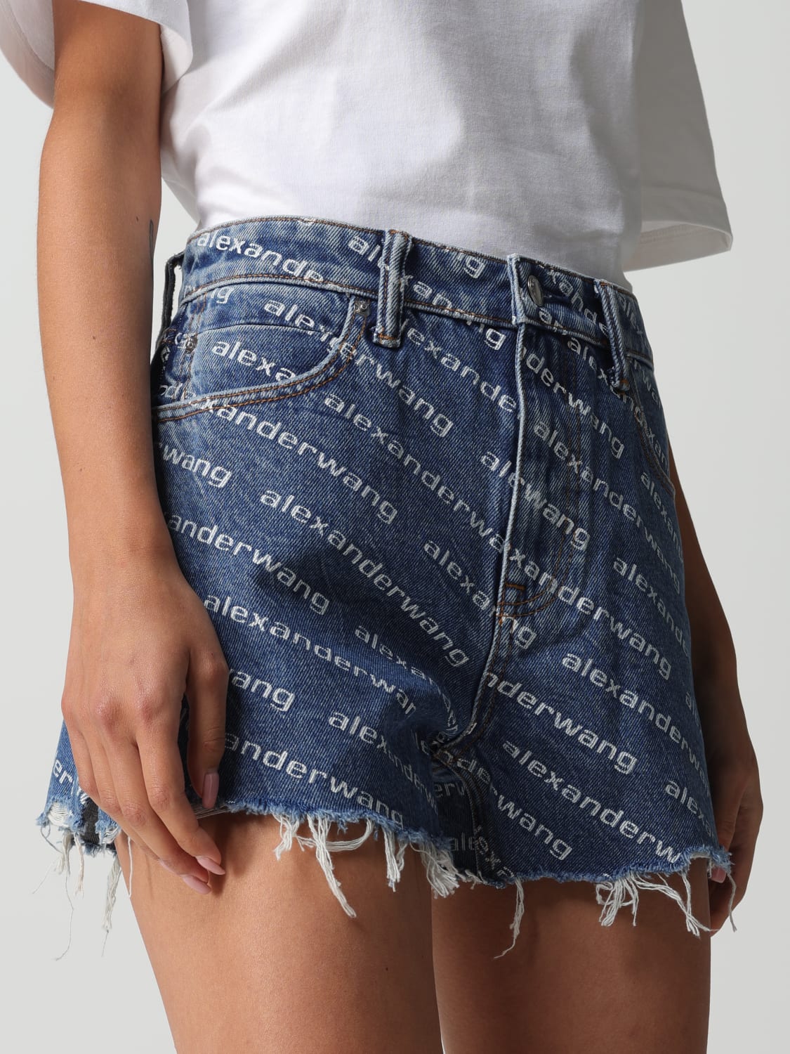 ALEXANDER WANG SHORTS: Shorts damen Alexander Wang, Blau - Img 4