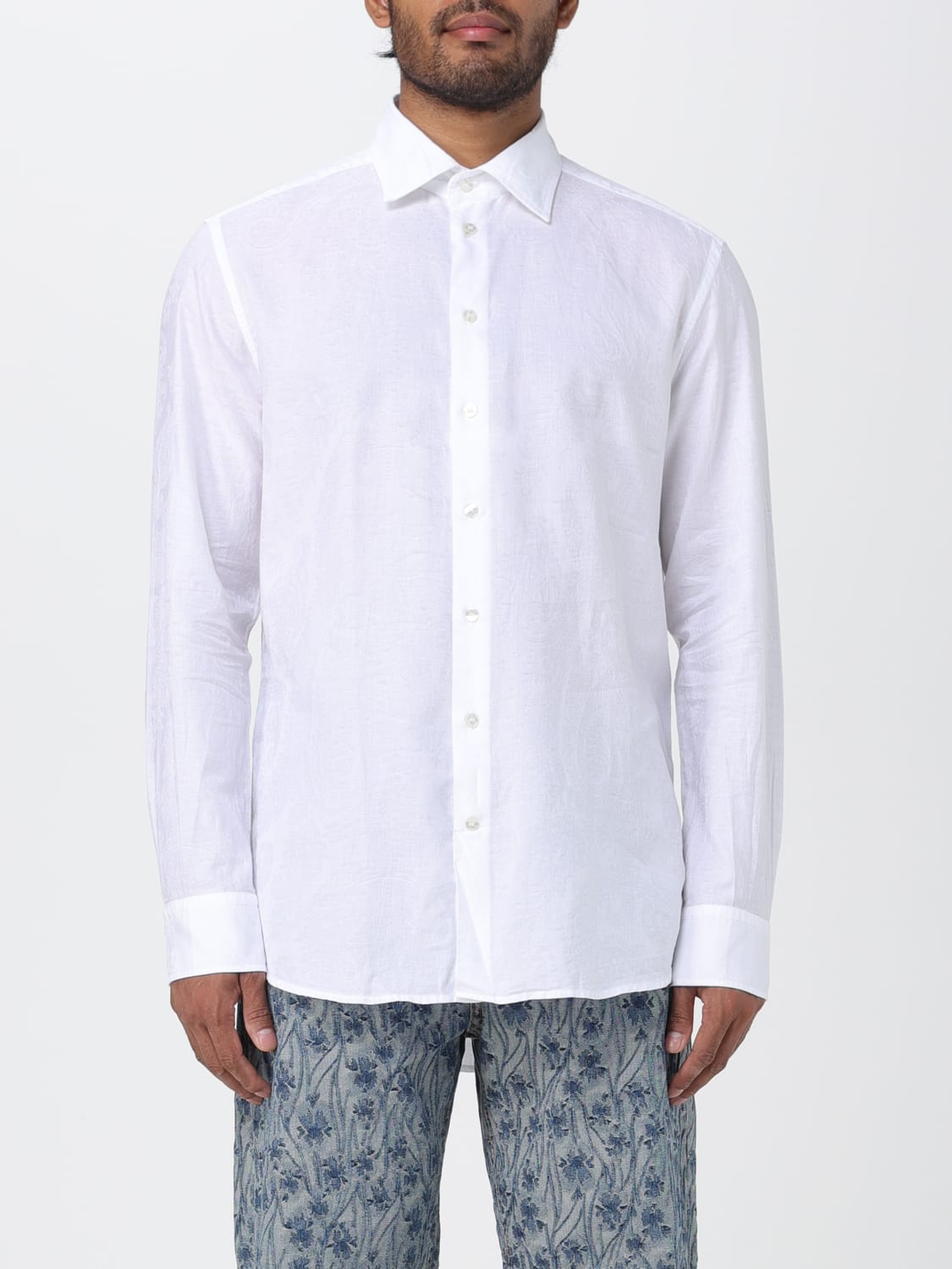 ETRO SHIRT: Etro shirt in jacquard cotton, White - Img 1