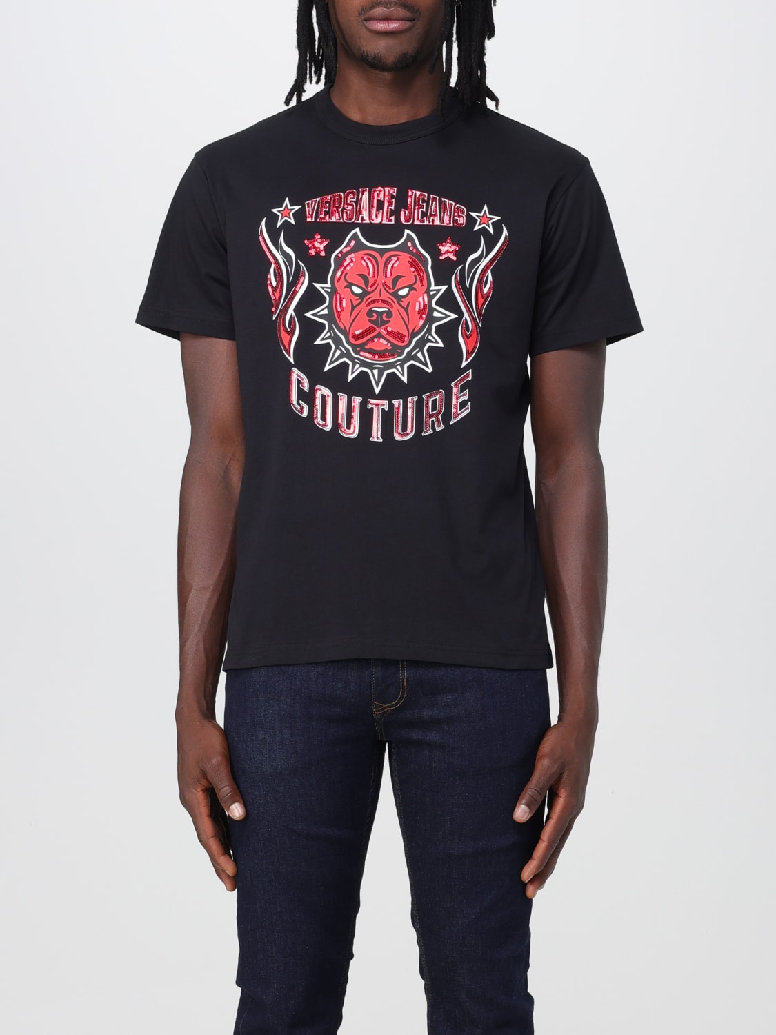 VERSACE JEANS COUTURE Tシャツ: Tシャツ メンズ Versace Jeans Couture, ブラック - Img 1