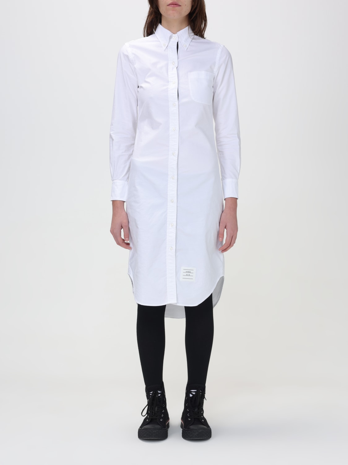 ワンピース THOM BROWNE Woman Dress White FDS001EF0313 100 Thom Browne Three Stripe Oxford Shirt Dress FDS001E F0313