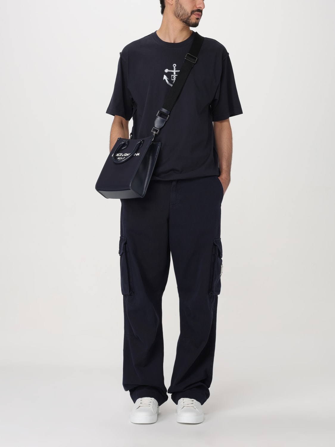 Tシャツ・カットソー DOLCE & GABBANA Men T-shirt Blue G8RI4TG7K5X B0665 Dolce & Gabbana Printed Logo T-Shirt | Sendegaro ID