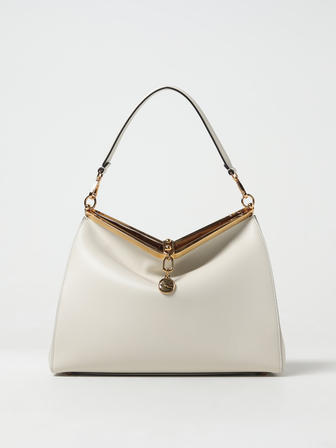 ETRO BORSA A SPALLA: Borsa Vela Etro in pelle, Panna - Img 1