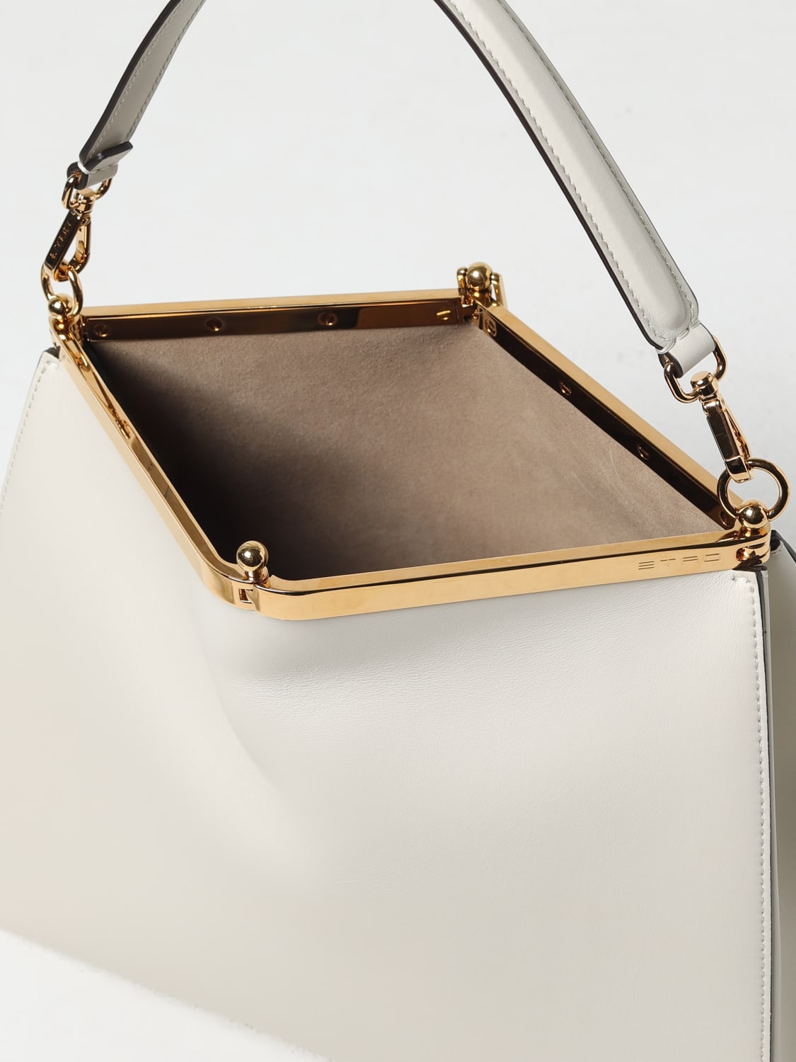 ETRO BORSA A SPALLA: Borsa Vela Etro in pelle, Panna - Img 5