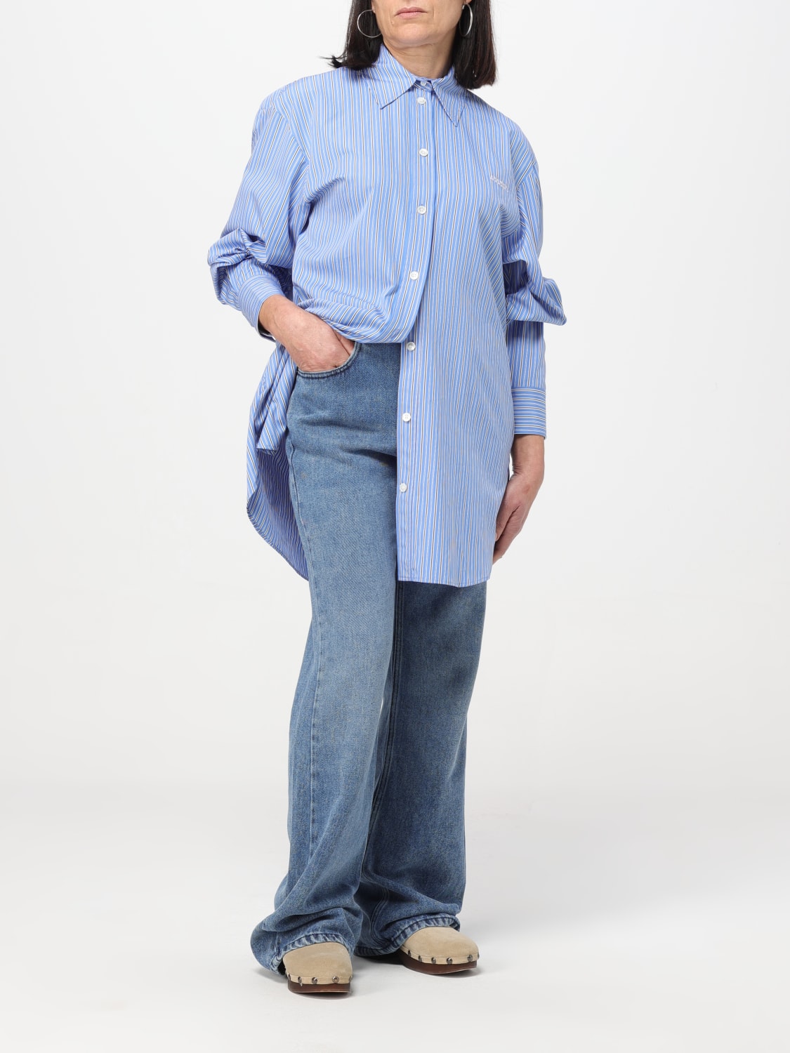 ISABEL MARANT CAMICIA: Camicia lunga Isabel Marant di cotone, Blue - Img 2