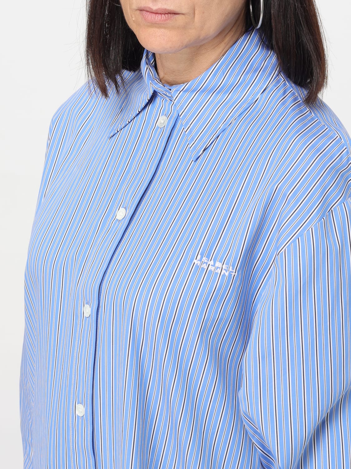 ISABEL MARANT CAMICIA: Camicia lunga Isabel Marant di cotone, Blue - Img 4