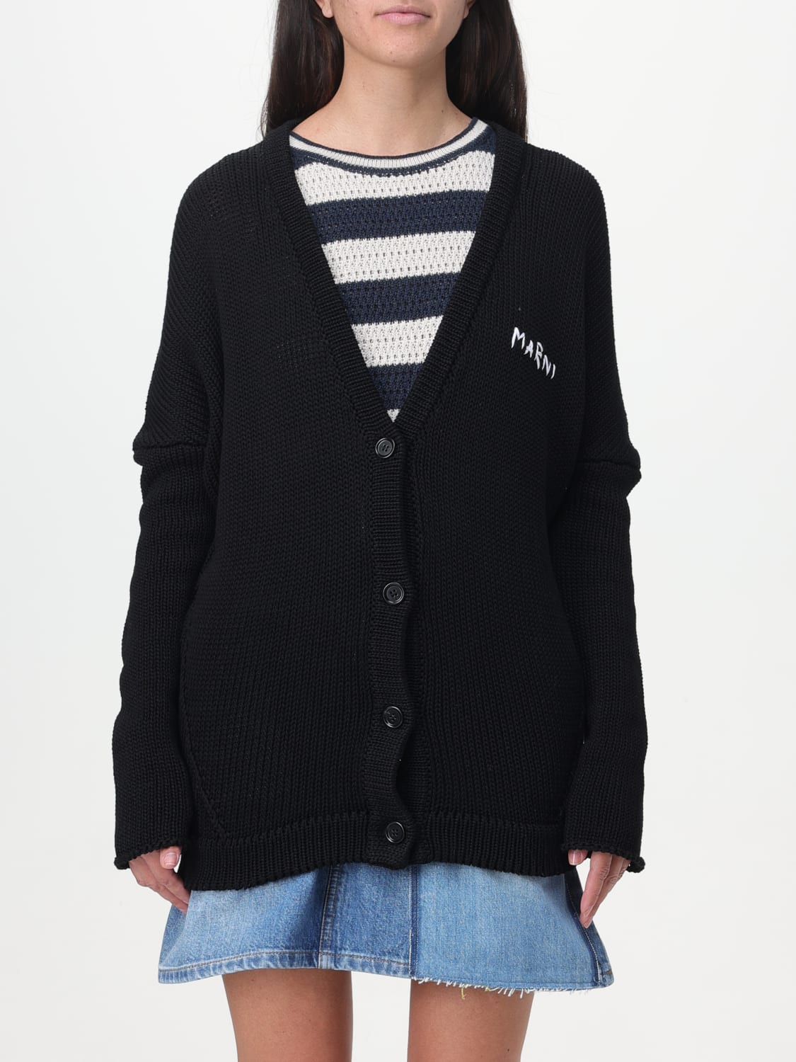 MARNI: Sweater woman - Black | Marni cardigan CDMD0331A0UFCB19 online ...