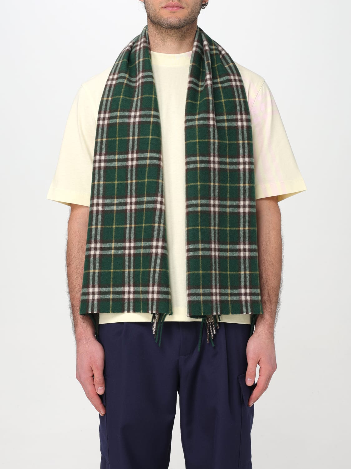 BURBERRY SCARF: Neck scarf men Burberry, Green - Img 2