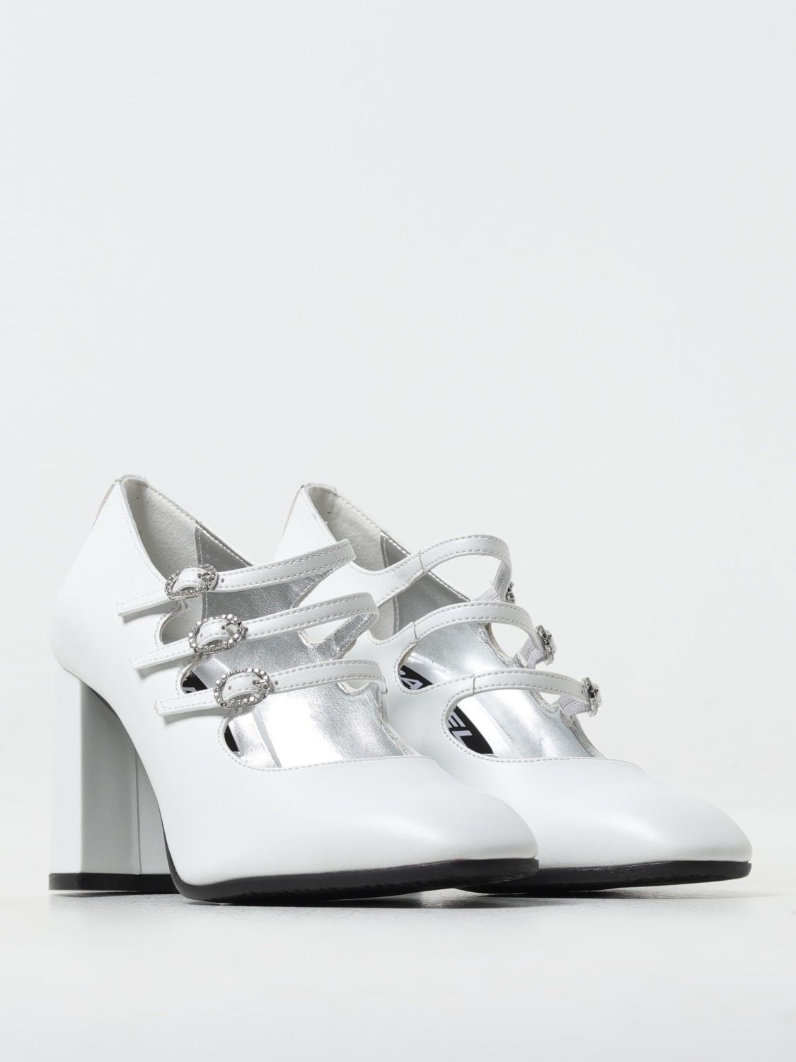 CAREL PARIS PUMPS: Carel Paris Mary Jane Keel in vegan leather, White - Img 2