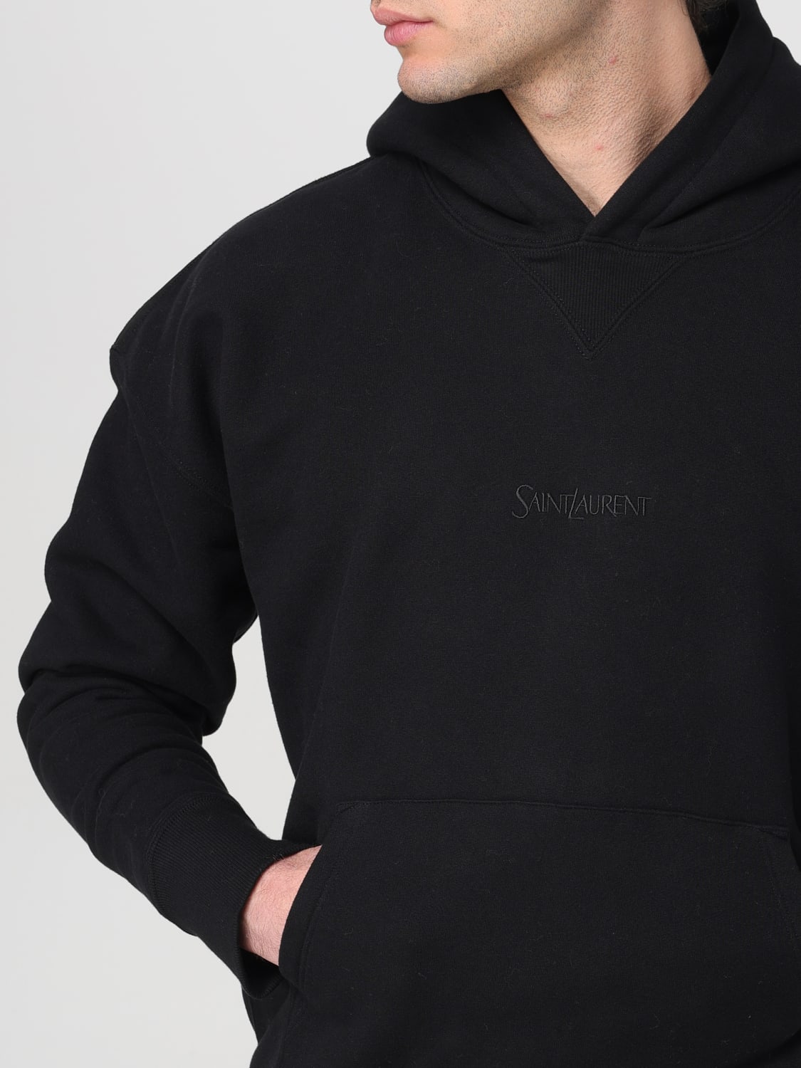 SAINT LAURENT 卫衣: 毛衣 男士 Saint Laurent, 黑色 - Img 5