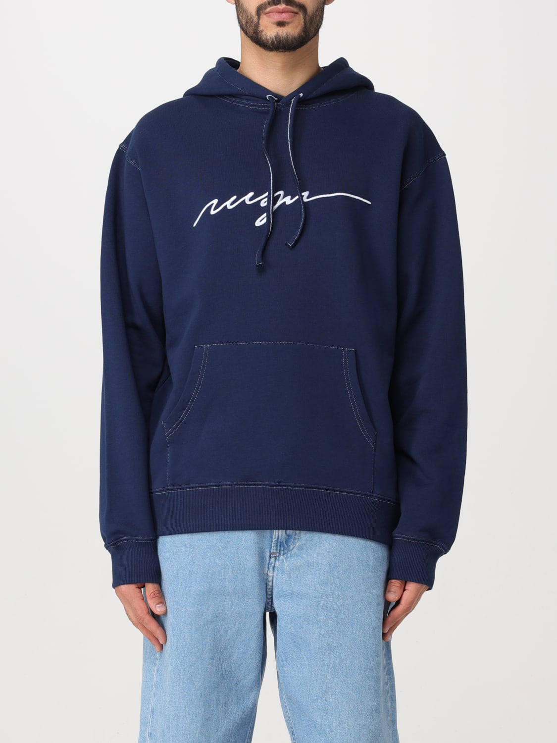 MSGM SWEATSHIRT: Sweatshirt men MSGM, Blue - Img 1