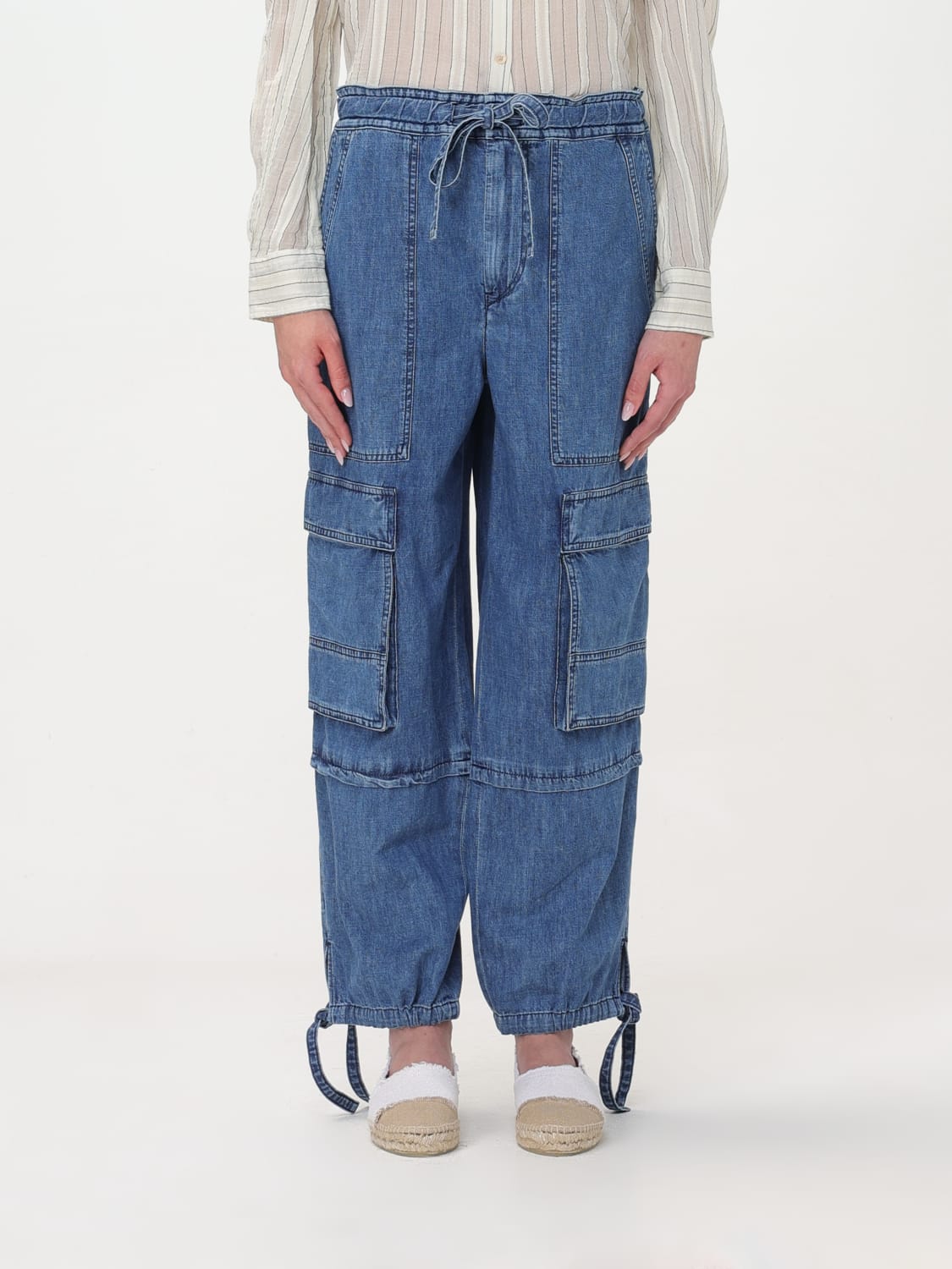ISABEL MARANT ETOILE JEANS: Pantalone Isabel Marant Etoile in denim di cotone , Blue - Img 1
