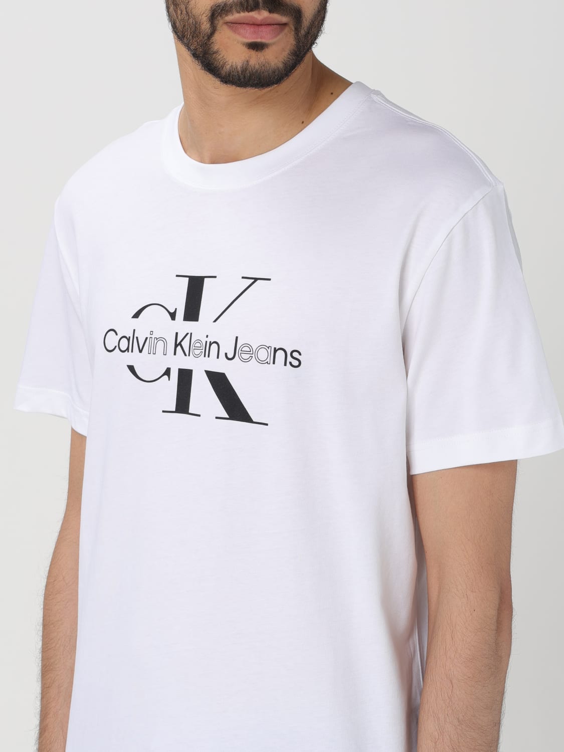 CALVIN KLEIN Tシャツ: Tシャツ メンズ Ck Jeans, ホワイト - Img 3