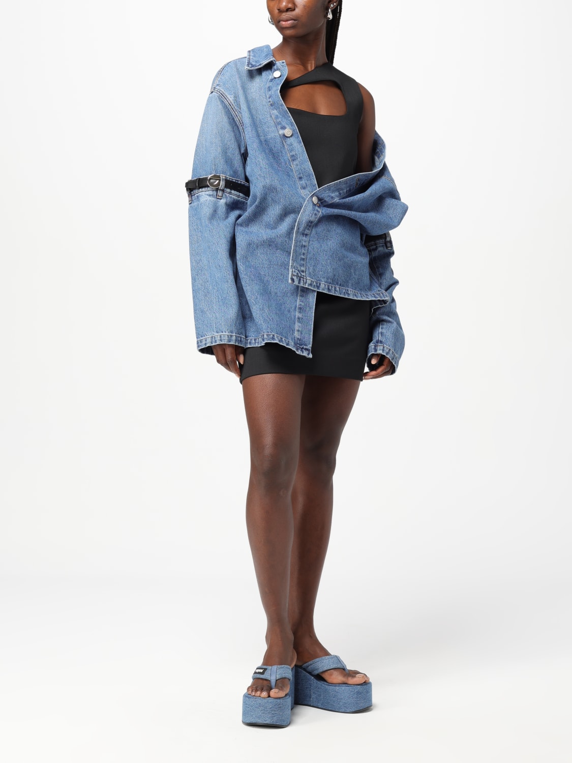 ジャケット COPERNI Woman Jacket Blue COPBL23F2020 BLU Coperni belted-sleeve Jacket | Blue | FARFETCH