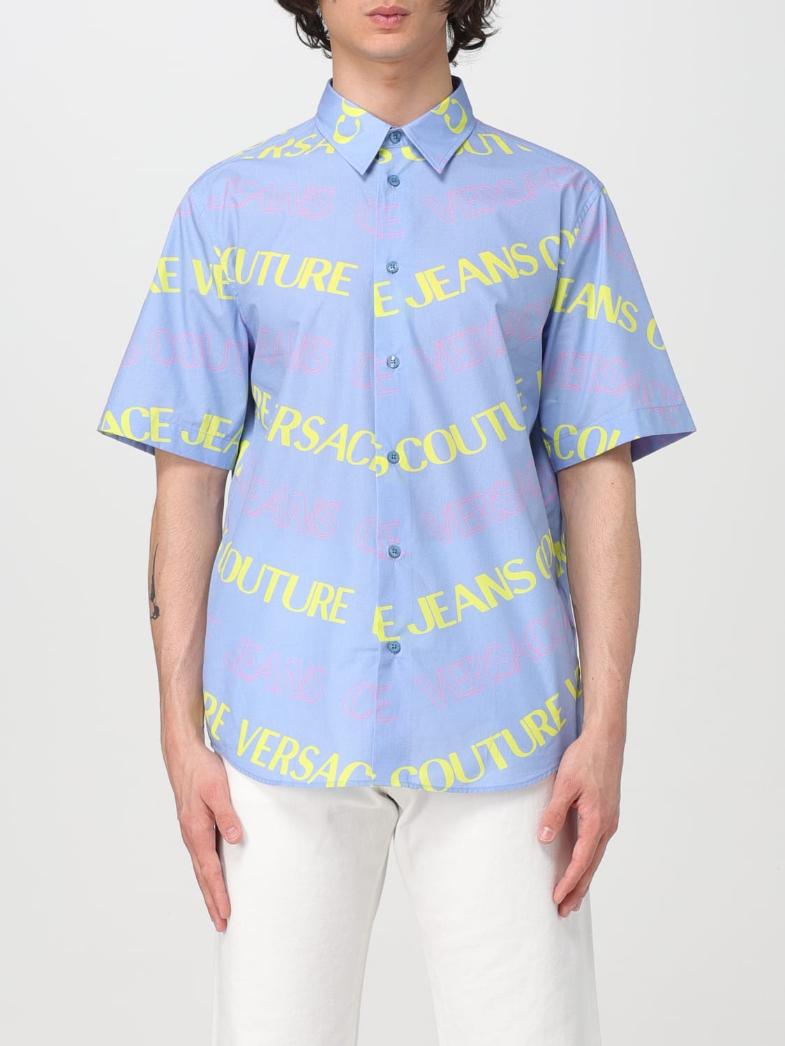 VERSACE JEANS COUTURE CAMISA: Camisa hombre Versace Jeans Couture, Azul Oscuro - Img 1