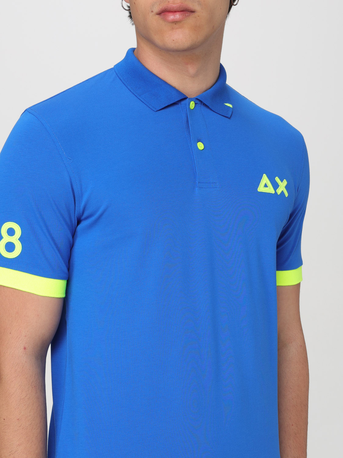 SUN 68 POLO SHIRT: Polo shirt men Sun 68, Gnawed Blue - Img 3